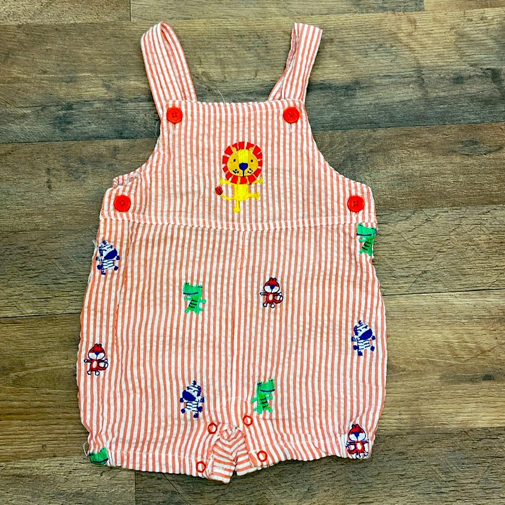 Nursery Rhyme Seersucker Overalls Size 12mos